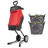 Scheppach GS55 Elektro Gartenhäcksler 2in1 Häcksler mit Fahrvorrichtung | 2400W Leistung | Schnittstärke 45mm |...