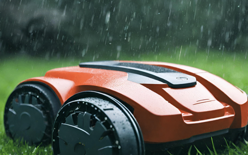 Mähroboter bei Regen